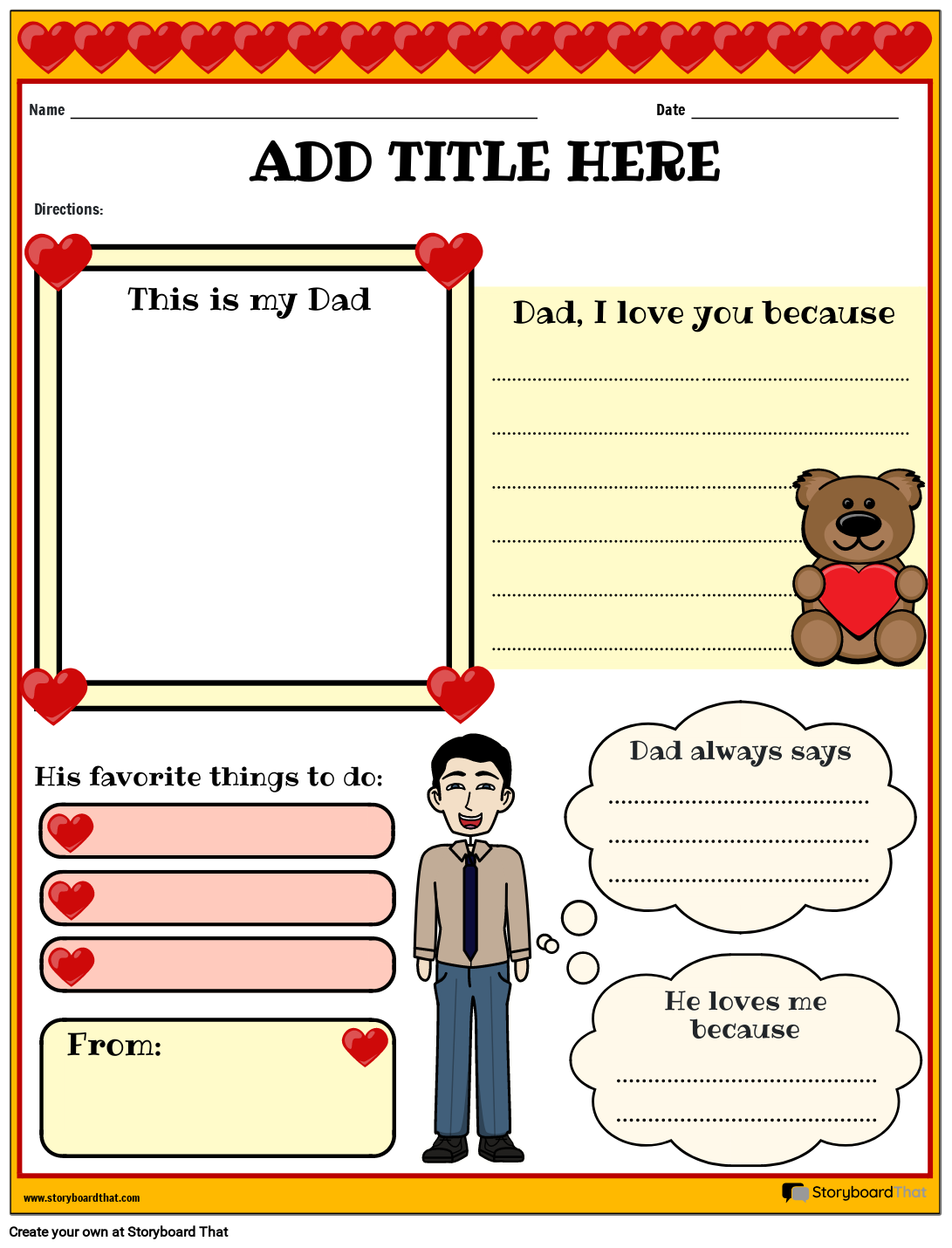 father's day worksheet