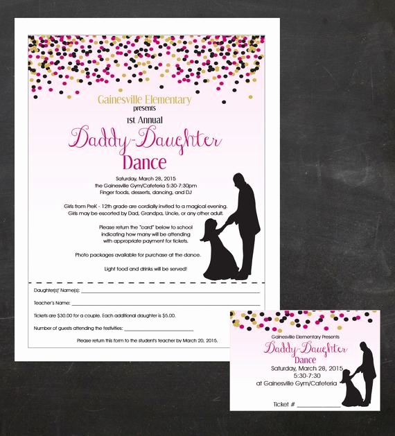 Father Daughter Dance Invitation Template Awesome Daddy Daughter Dance 