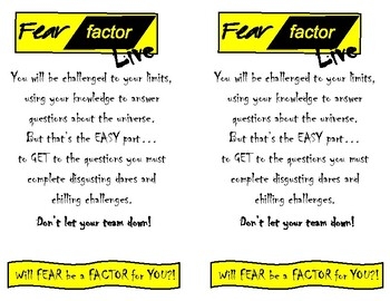 fear factor invitation template