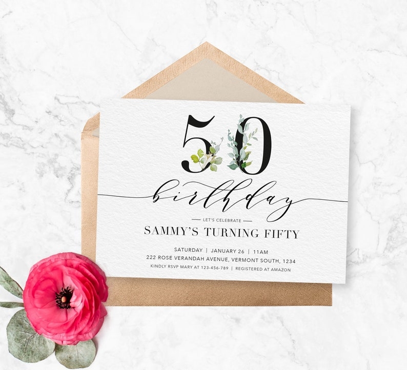 Female 50Th Birthday Invitation Templates