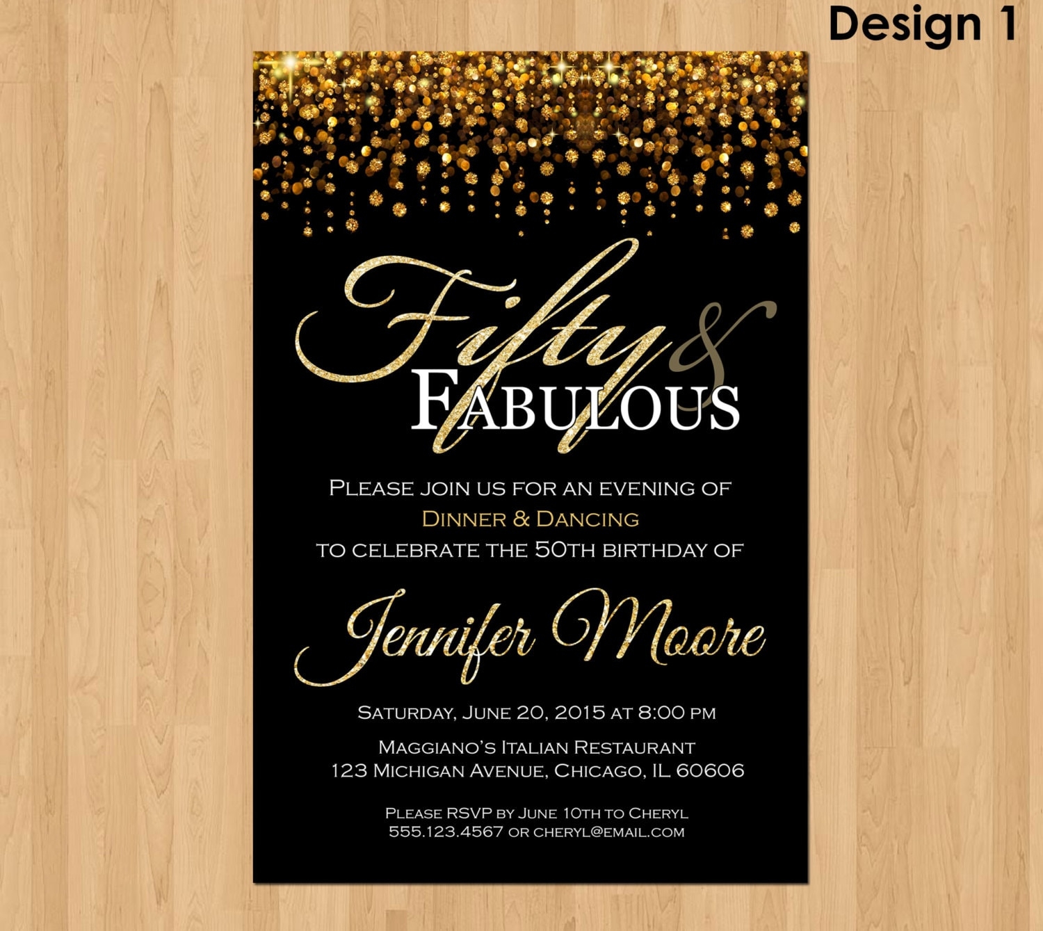 Female 50Th Birthday Invitation Templates