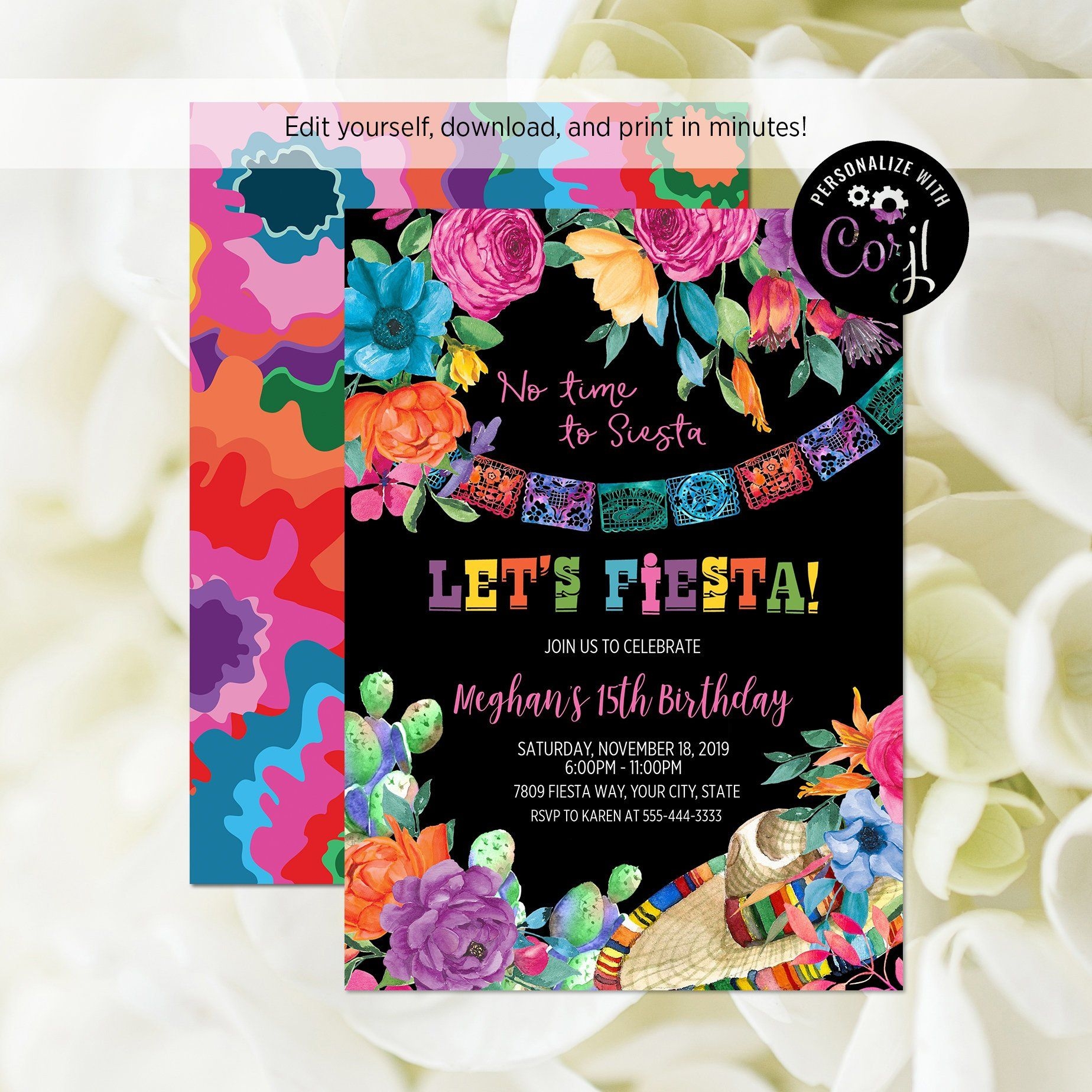 fiesta birthday invitations templates free
