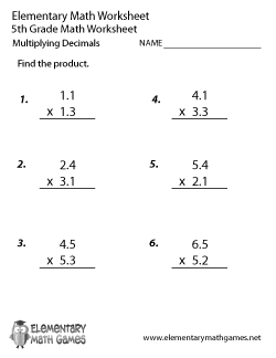 fifth grade worksheets