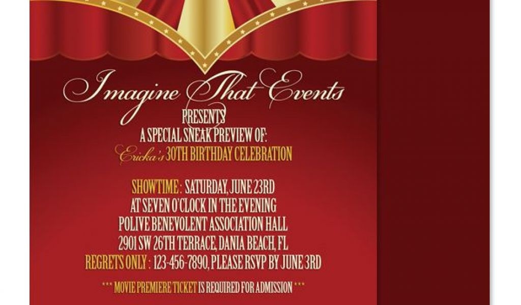 Film Premiere Invitation Template Printable Film Premiere Invitation