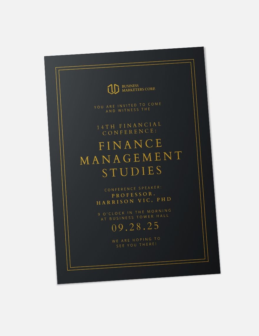 Financial Seminar Invitation Template In PSD Publisher Pages 