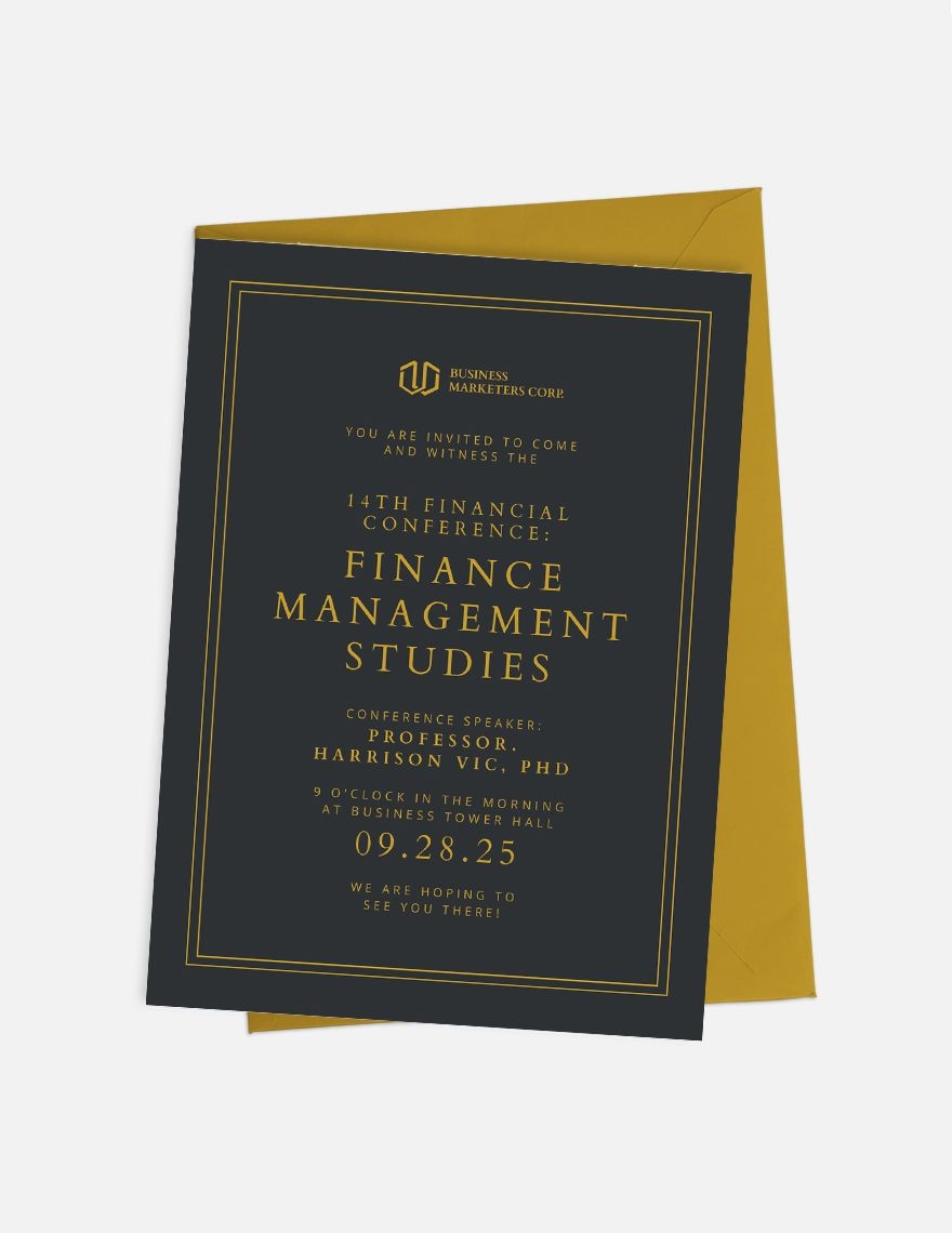 Financial Seminar Invitation Template In PSD Publisher Pages