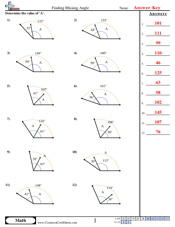 Find The Missing Angle Worksheets Worksheets Library