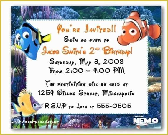 Finding Nemo Invitation Template Free Of Custom Printable Finding Nemo 