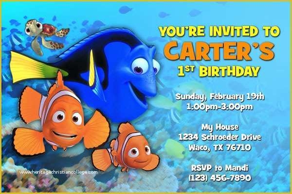 free finding dory invitation template