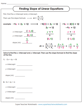 Finding Slope Worksheets Library