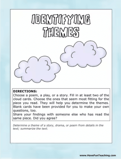 Finding Theme Worksheet Live Worksheets Worksheets Library