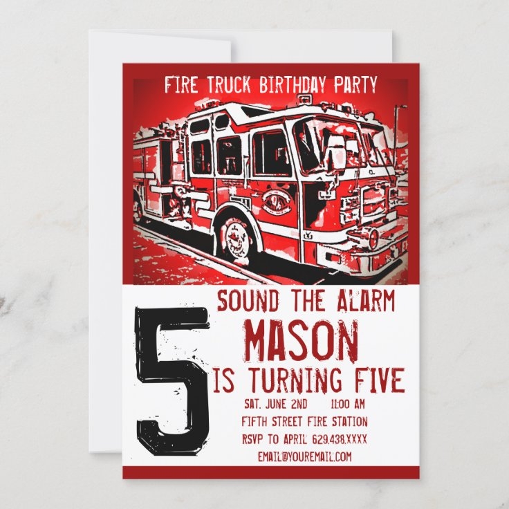 fire engine invitations template