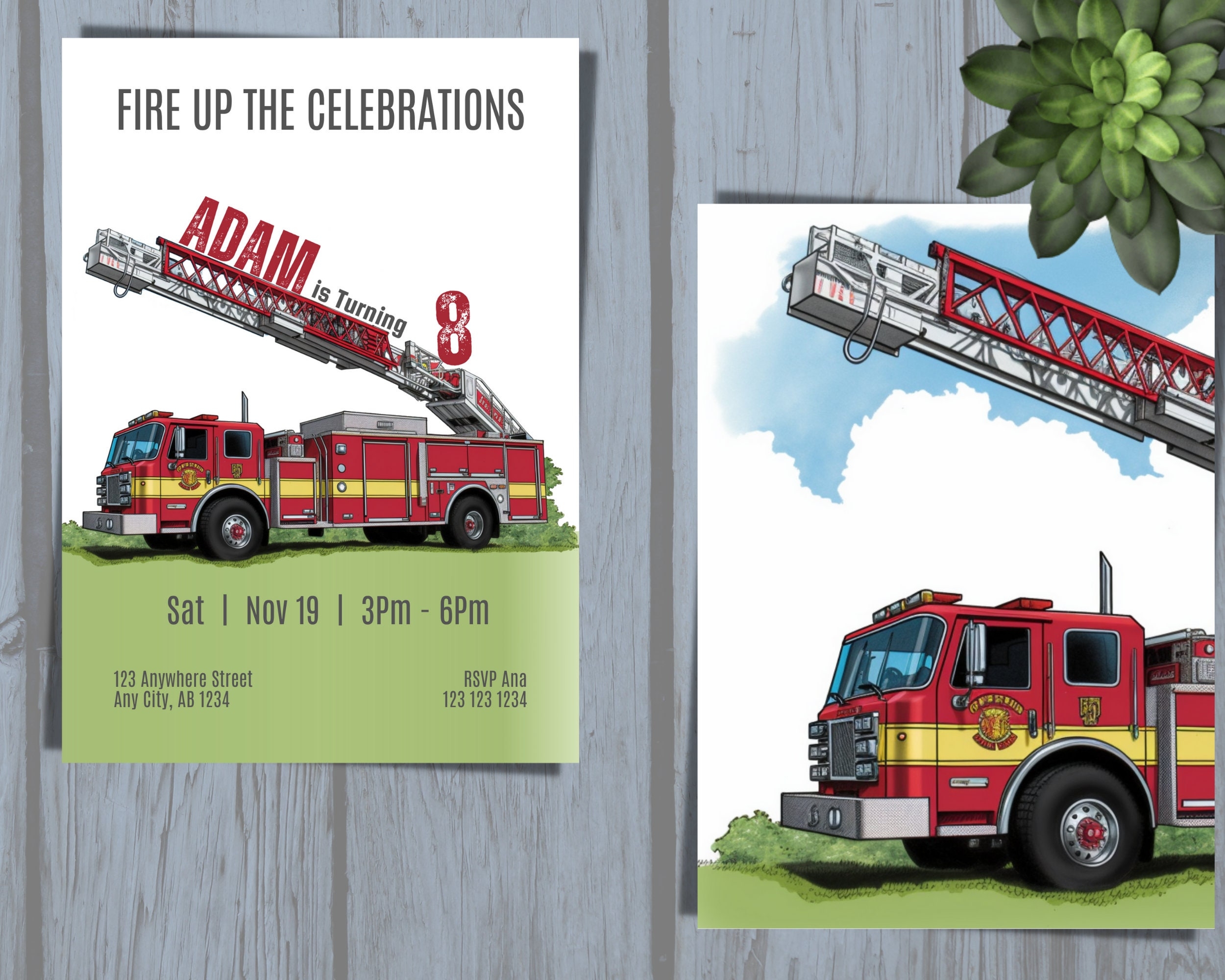Fire Truck Invitation Template Fire Engine Invites Fire Truck Birthday 