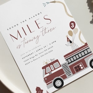 fire truck invitation template