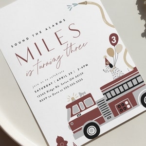 fire truck invitation template free