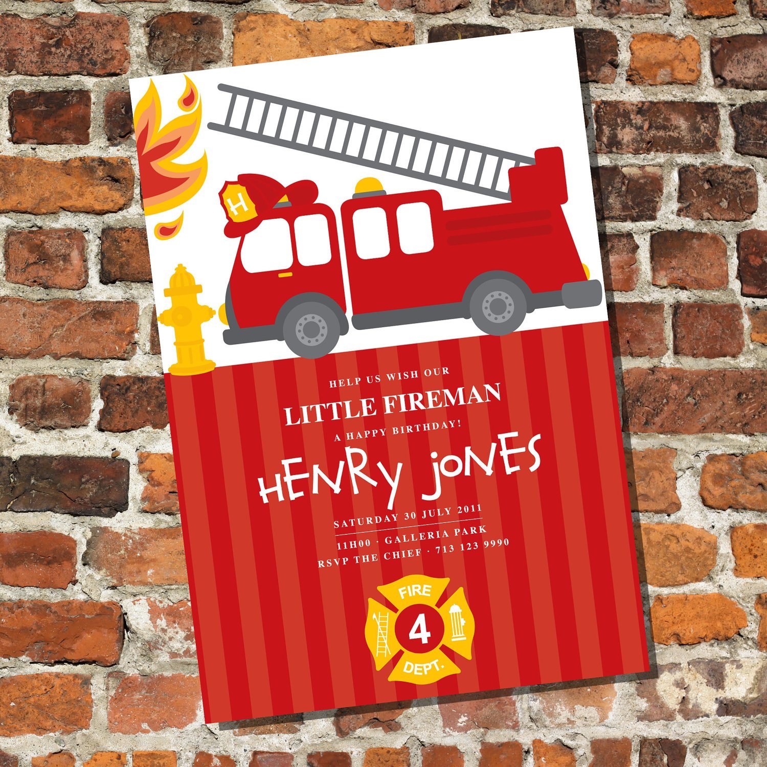 firefighter invitation templates