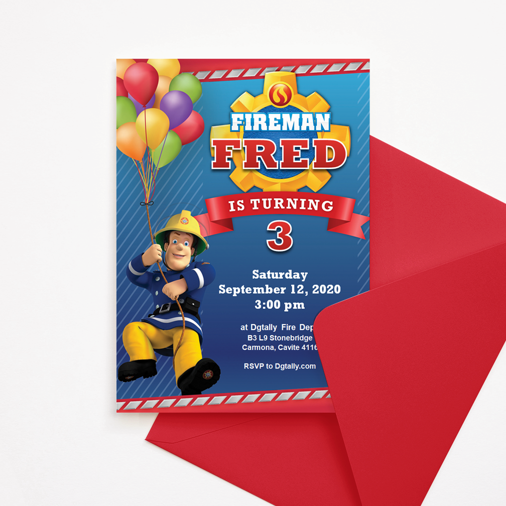 Fireman Sam Birthday Invitation Template Fireman Sam Party Labels 