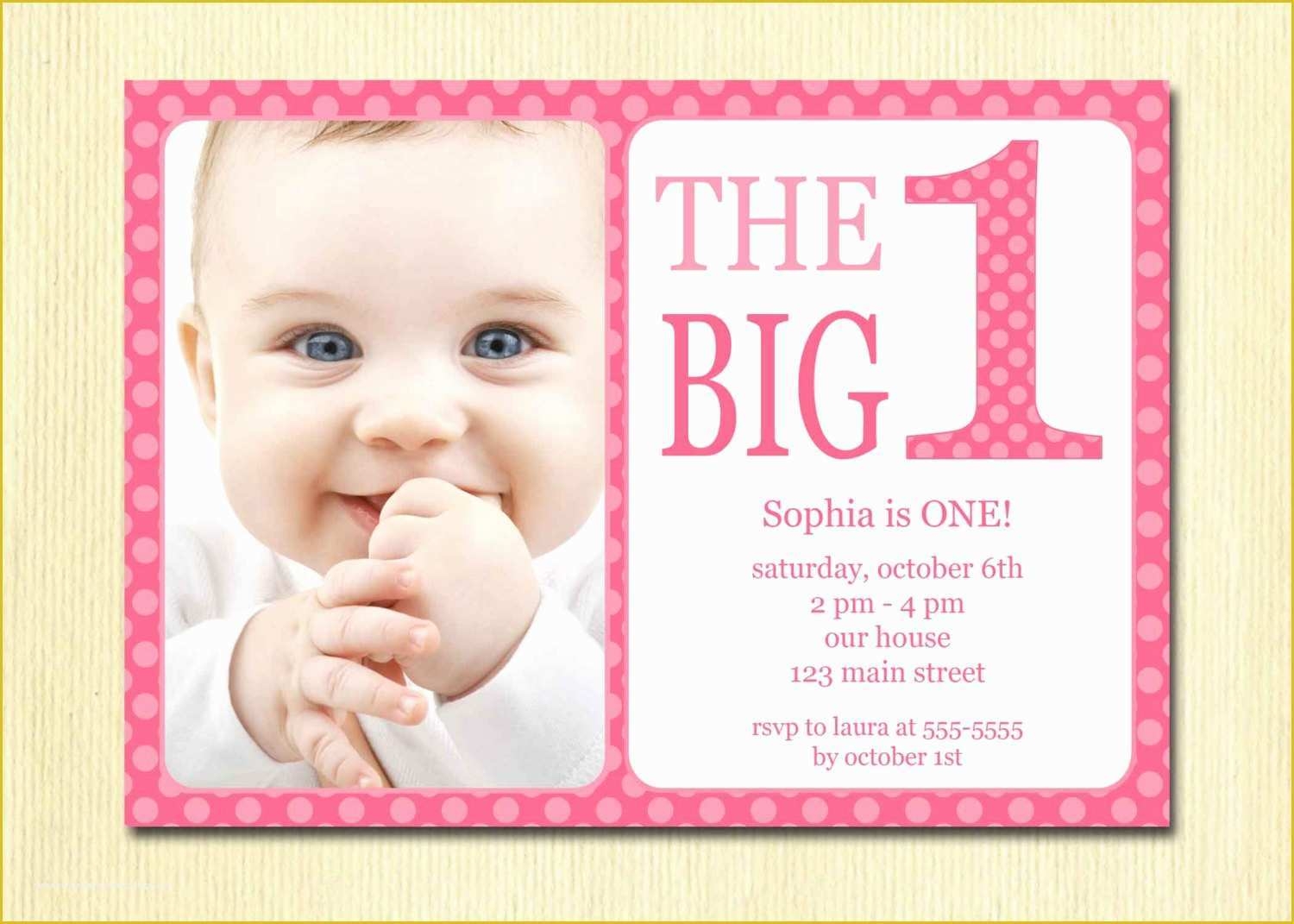 First Birthday Invitation Templates Free Download Of Free 1st Birthday 
