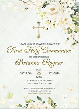 First Holy Communion Invitation Templates Free Printable
