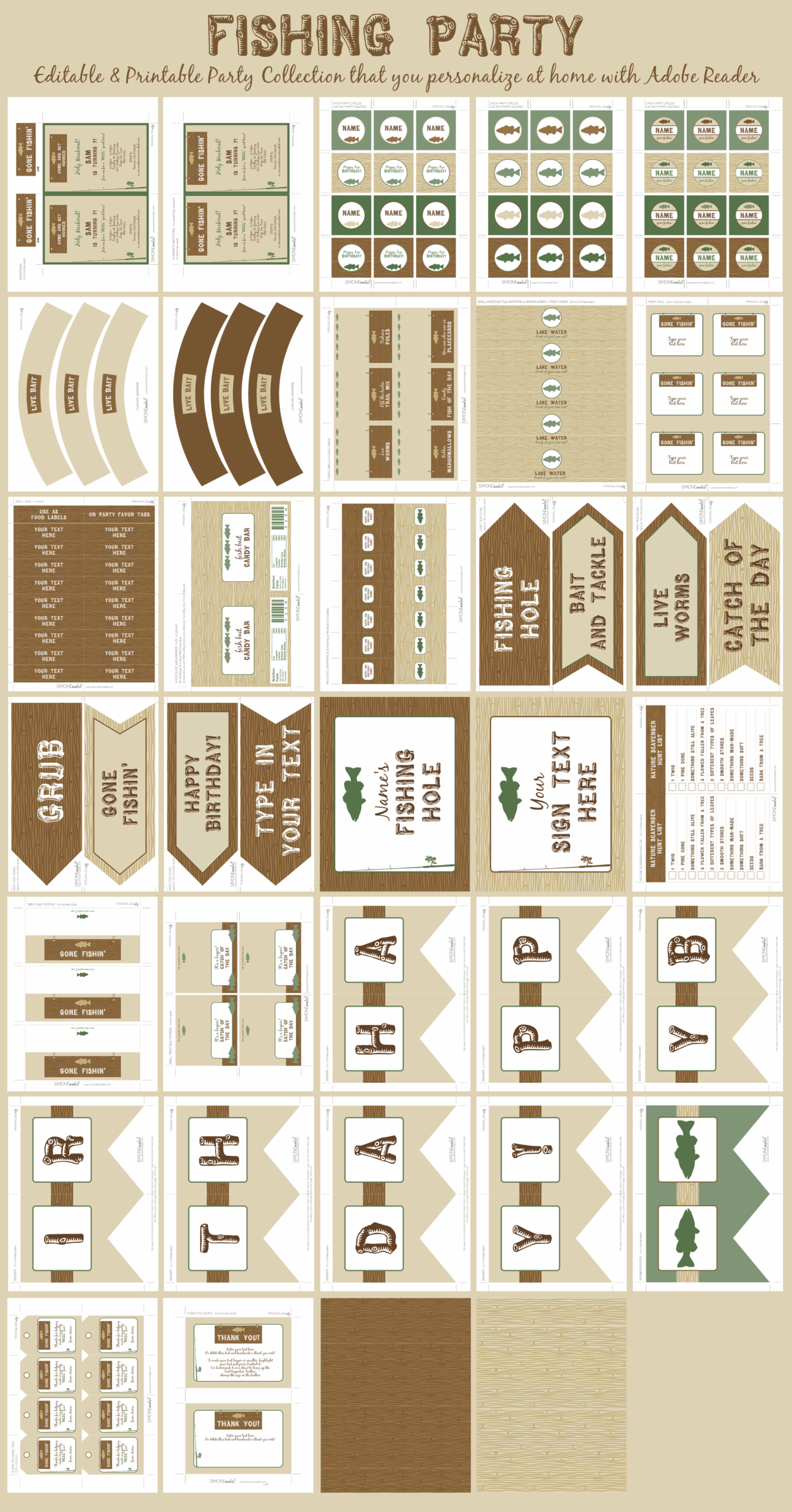 Fishing Party Printables Invitations Decorations Printable Templates