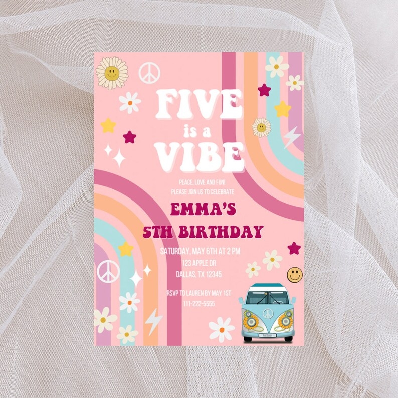 five is a vibe invitation template free