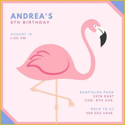 Flamingo Invitation Template Free Of Birthday Invitation Templates