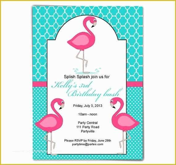 Flamingo Invitation Template Free Of Flamingo Invite Printable Birthday 