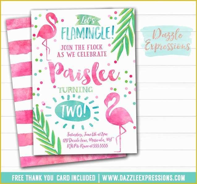 flamingo invitation template