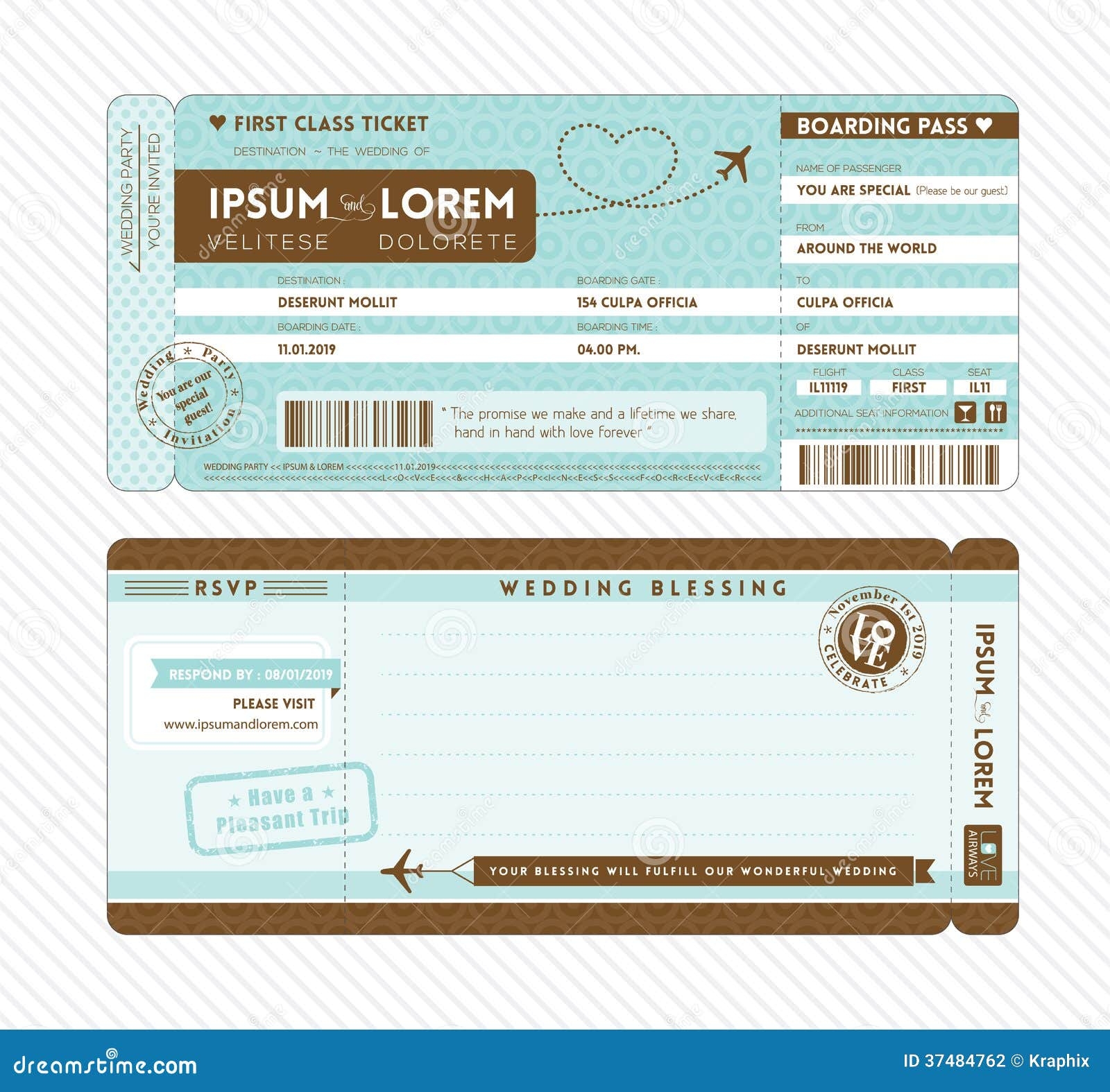 flight ticket invitation template free