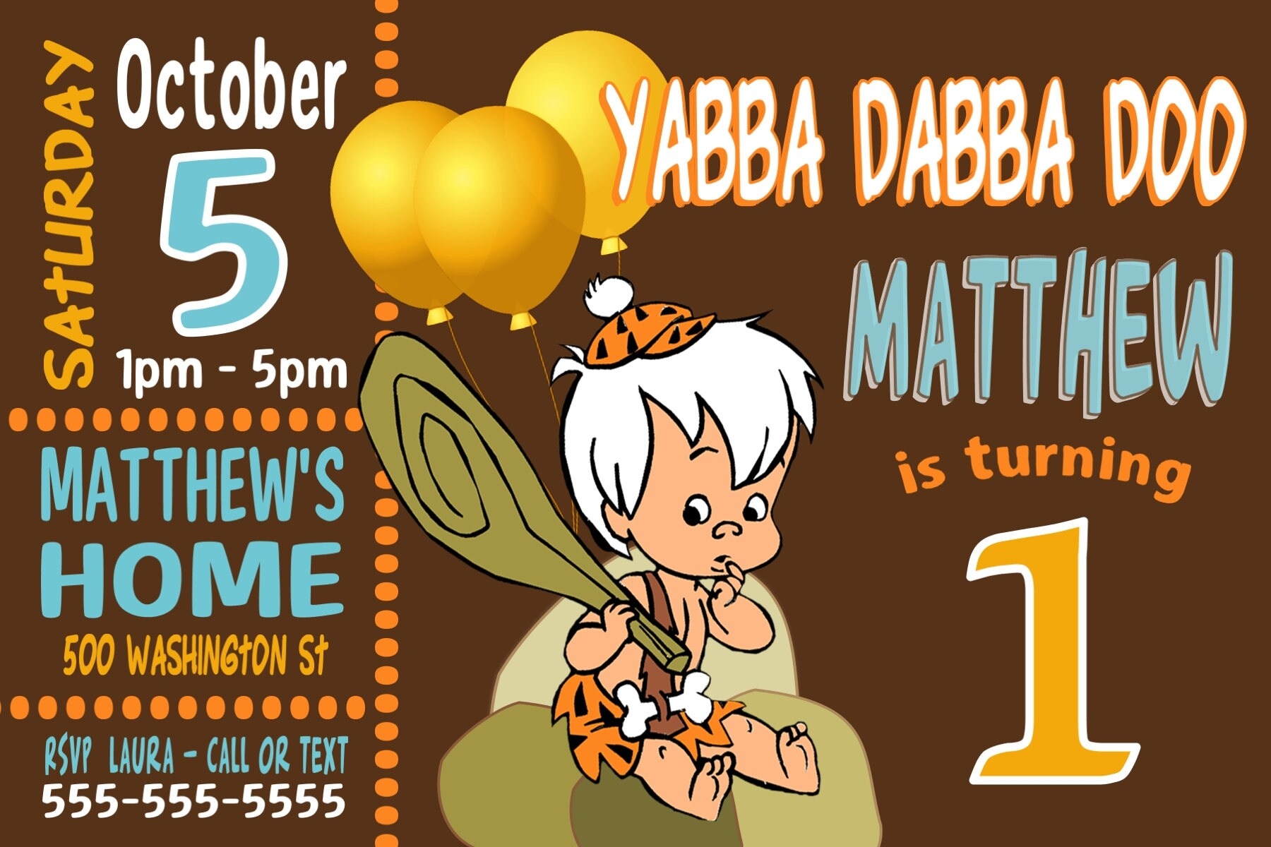 Flintstones Invitation Template
