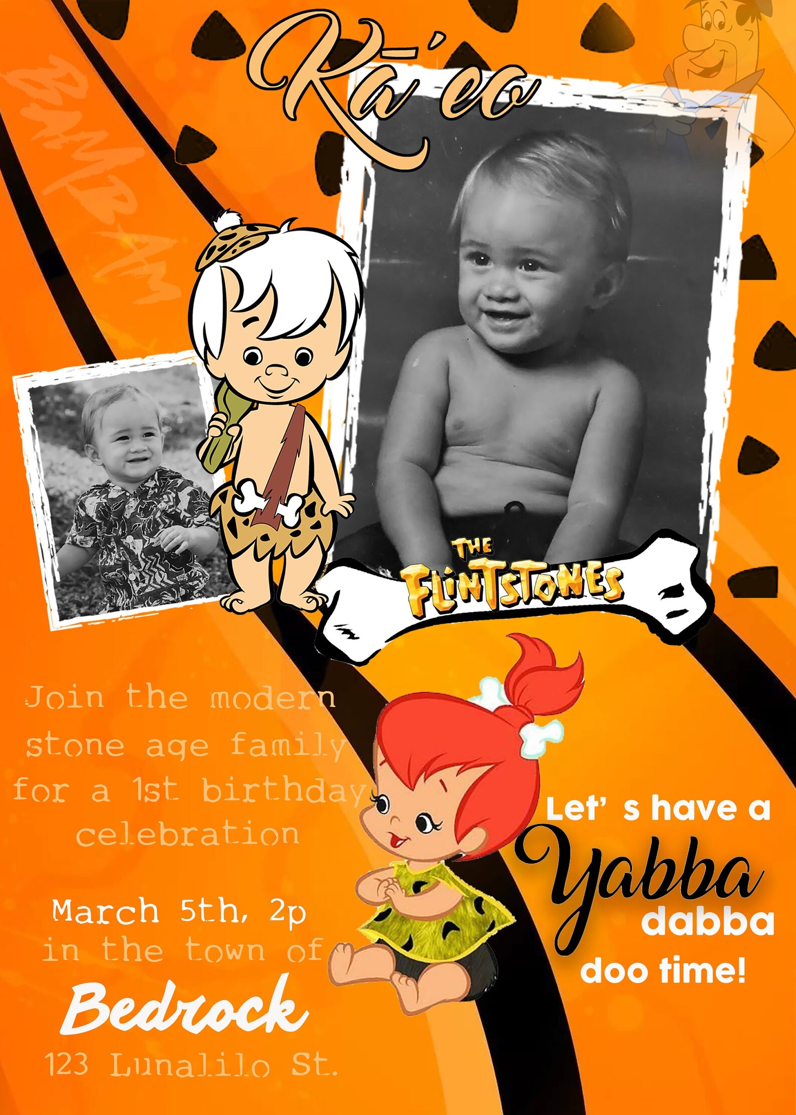 Flintstones Invitation Template
