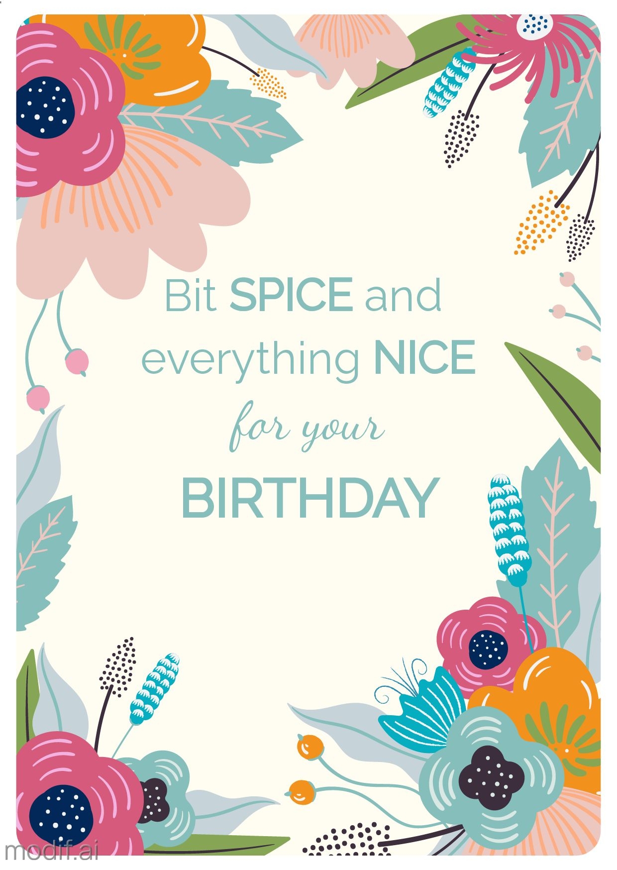 Floral Birthday Card Printable