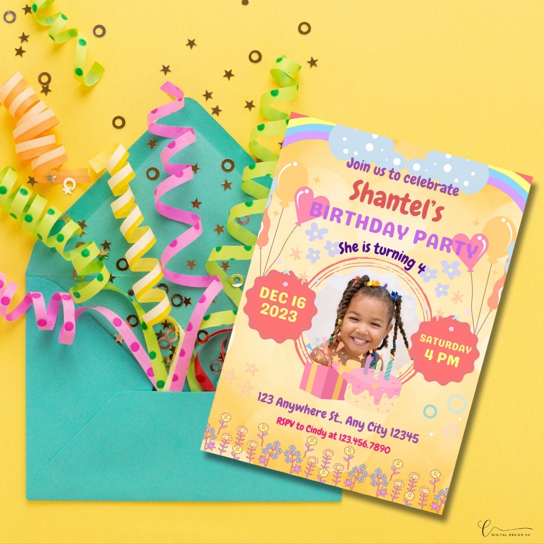 flower birthday invitation template