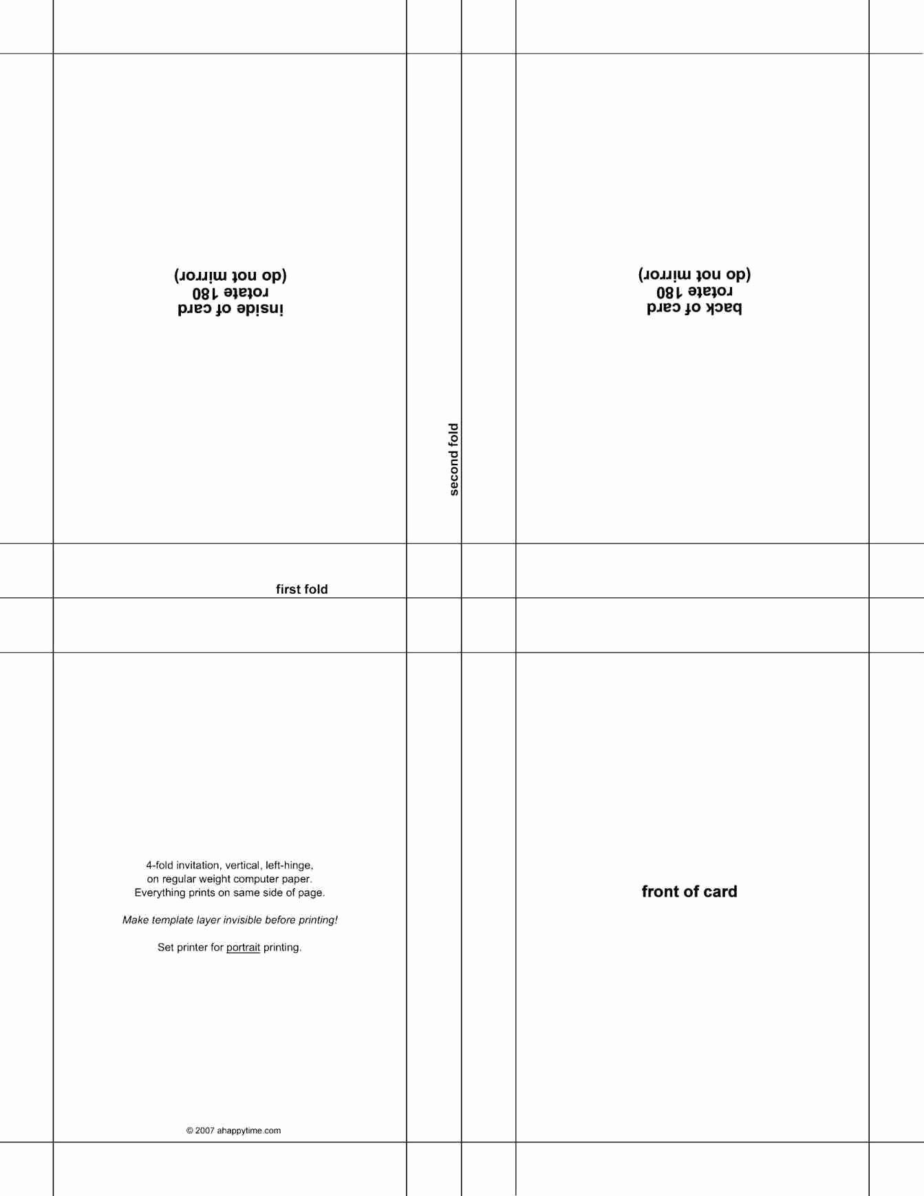 foldable invitation template word