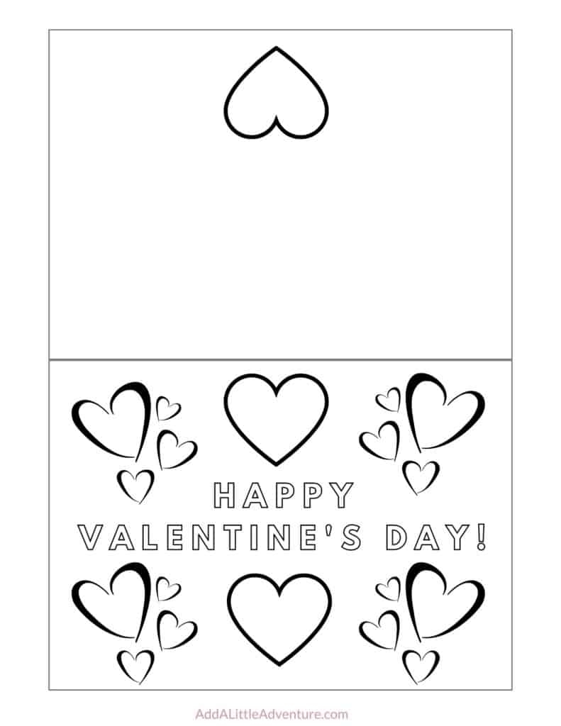 printable valentines cards to color free