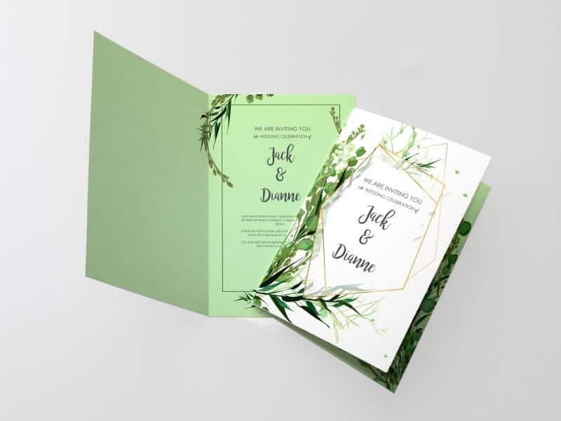 folded invitation card template