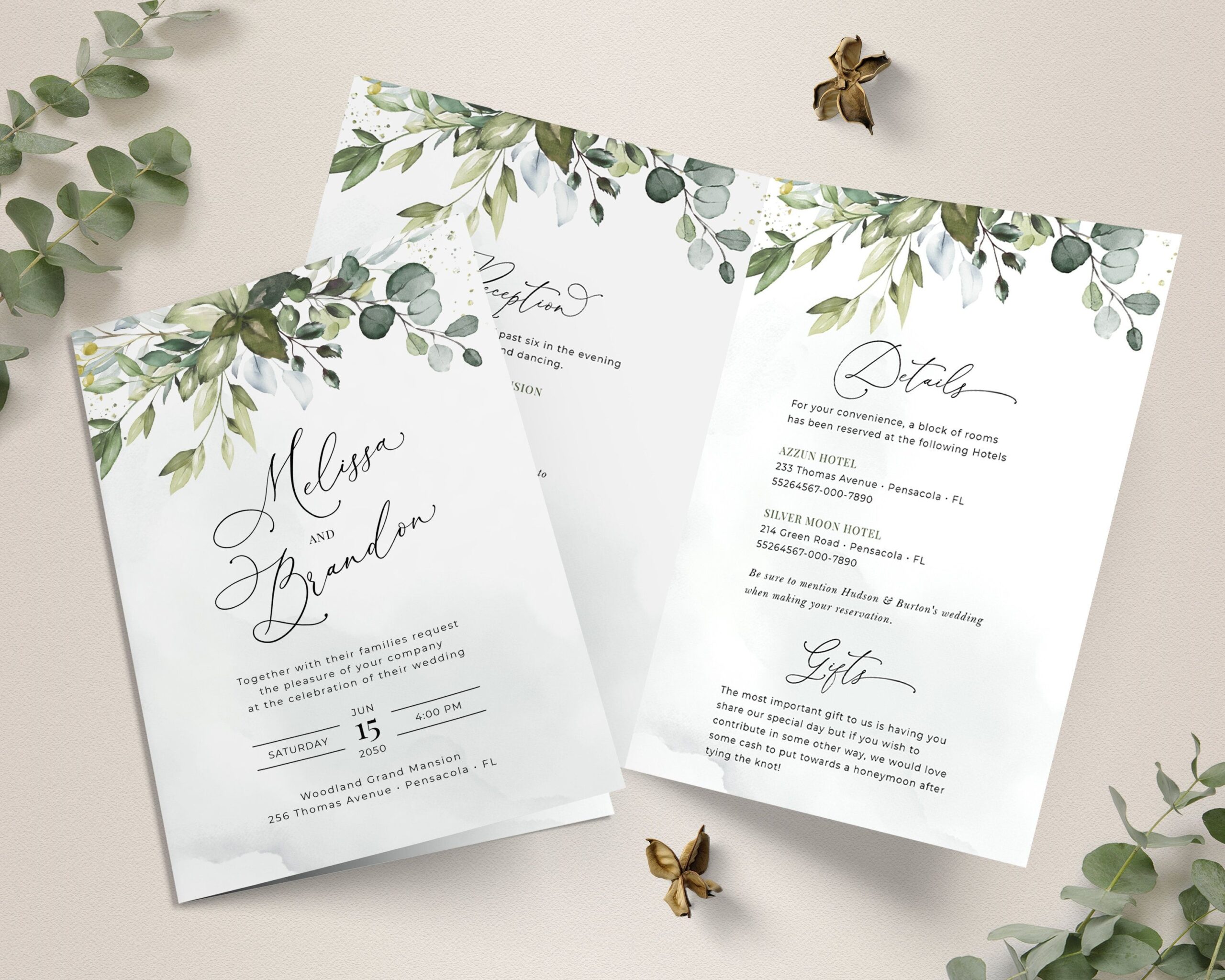 Folded Wedding Invitation Template Printable Word Searches