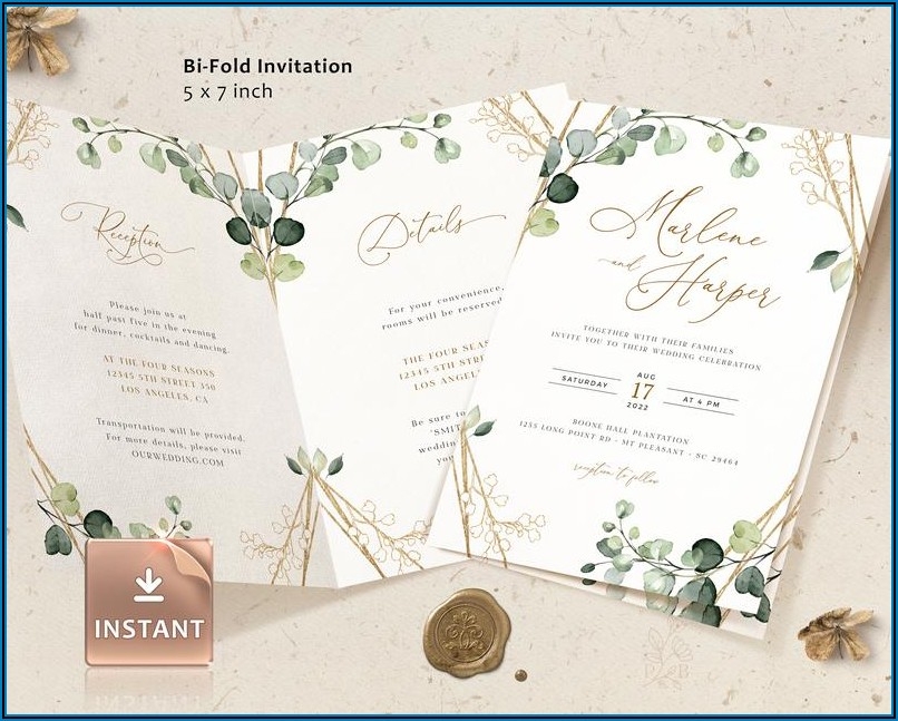 Folded Wedding Invitation Template Template 2 Resume Examples