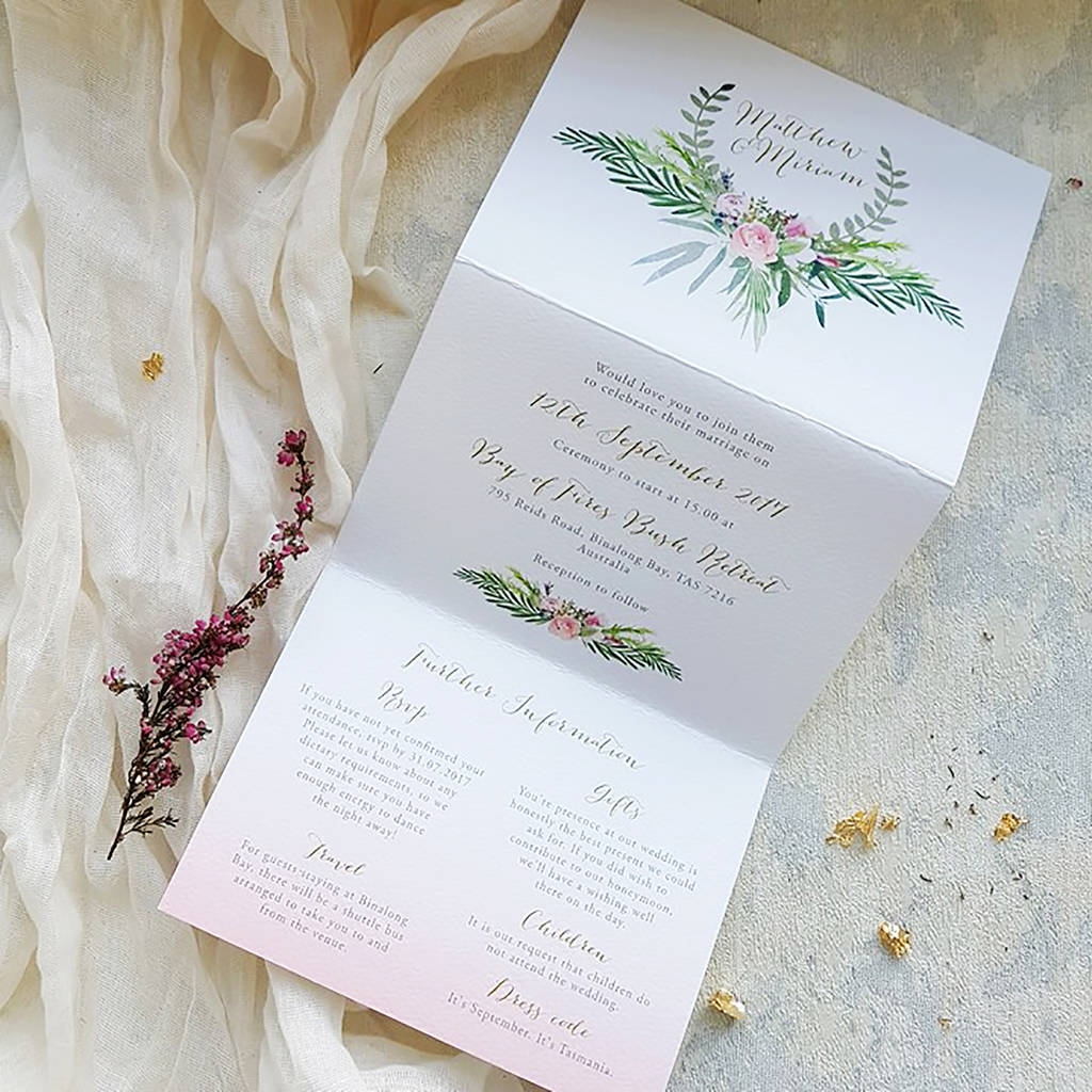 folded wedding invitation template