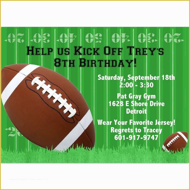 Football Birthday Party Invitation Templates Free Of Football 