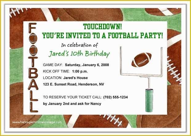 Football Birthday Party Invitation Templates Free Of Party Invitation