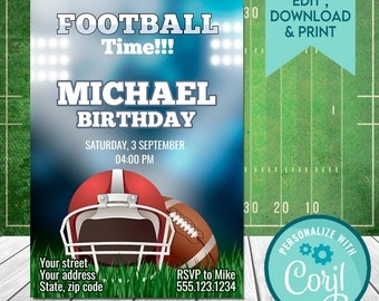 Football Game Invitation Template Etsy