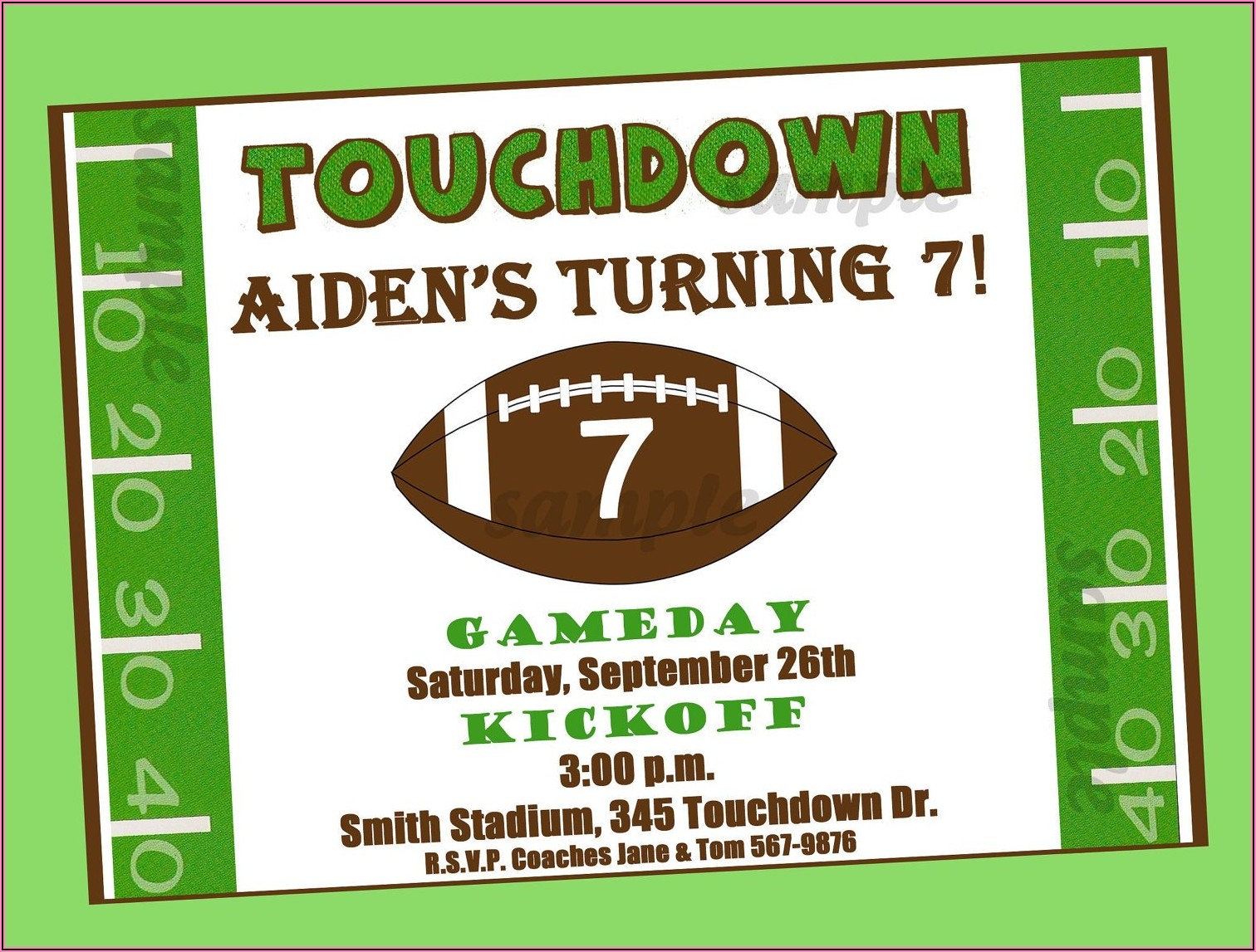 free football invitations templates free download