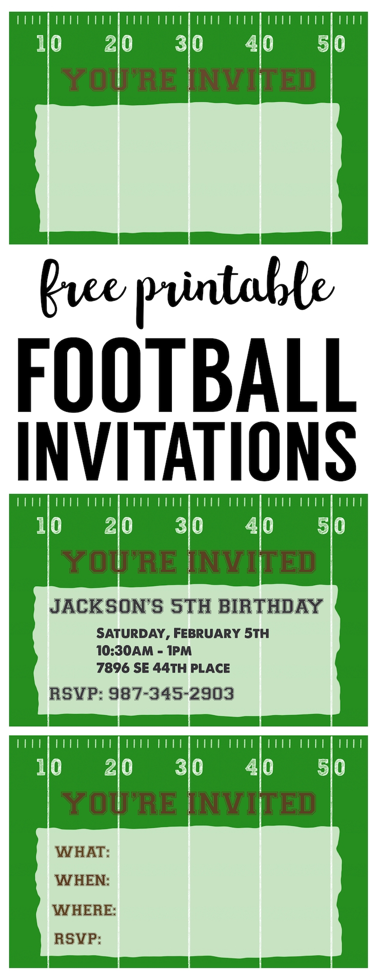 football birthday party invitation template