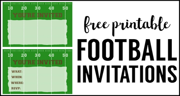 Football Party Invitation Template Free Printable Paper Trail Design