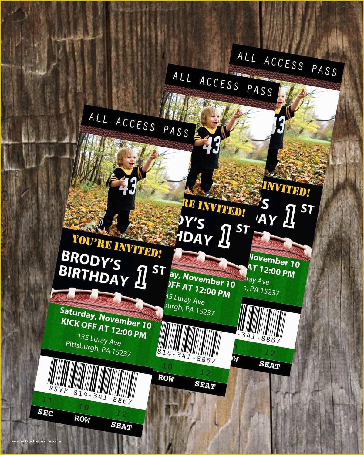 Football Ticket Invitation Template Free Of Football Ticket Birthday 
