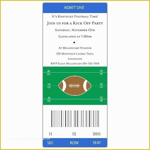 football ticket invitation template