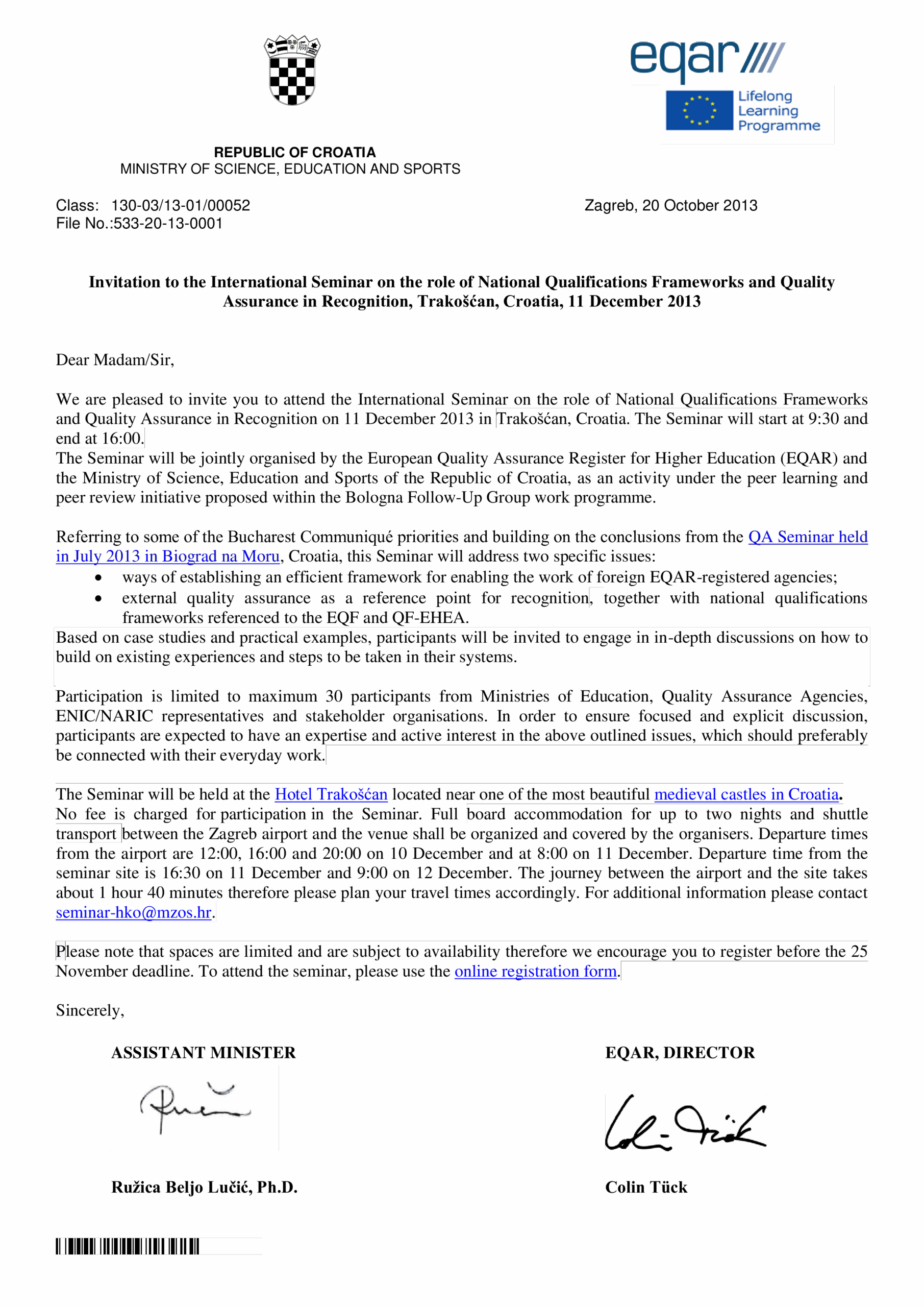 Formal Invitation Letter Sample For Seminar Templates At