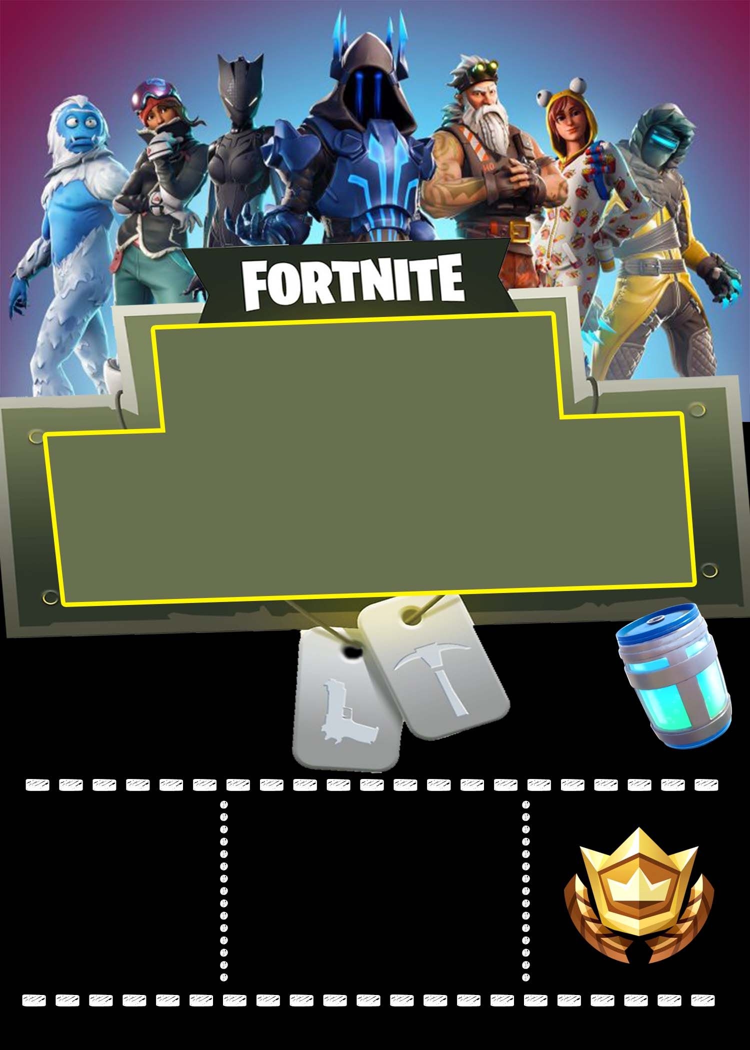 Fortnite Invitation Template
