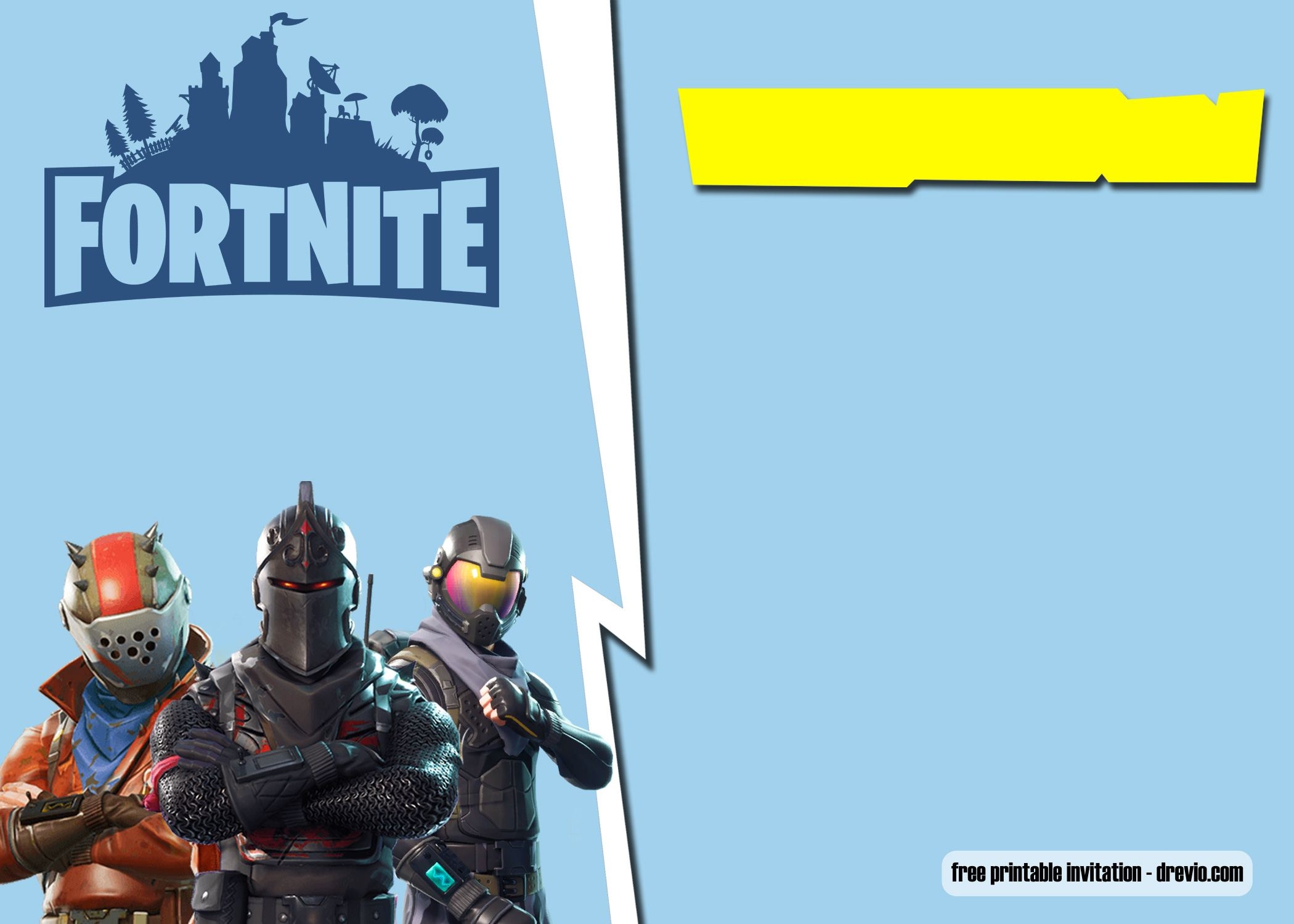 free fortnite invitation template